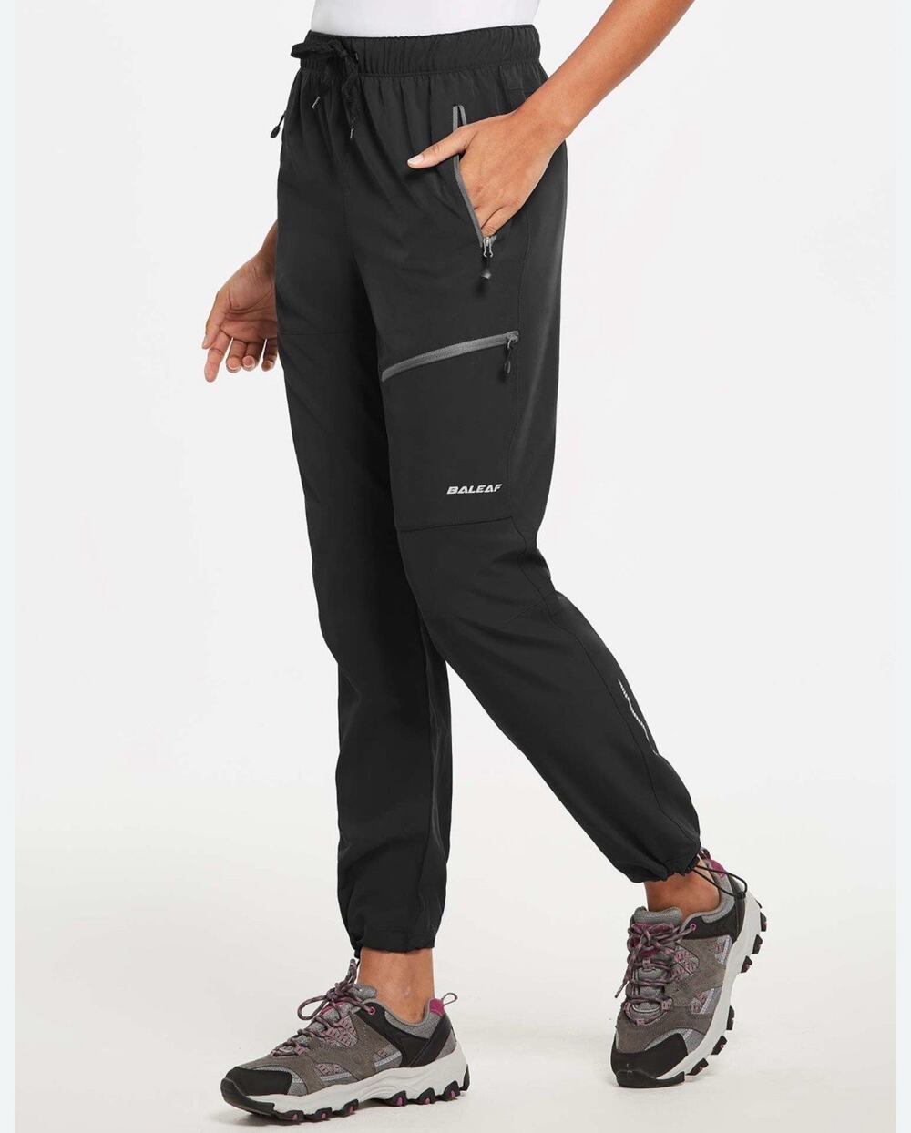 Baleaf Hiking Pants Womens Large Quick Dry Lightweight Water Resistant Black